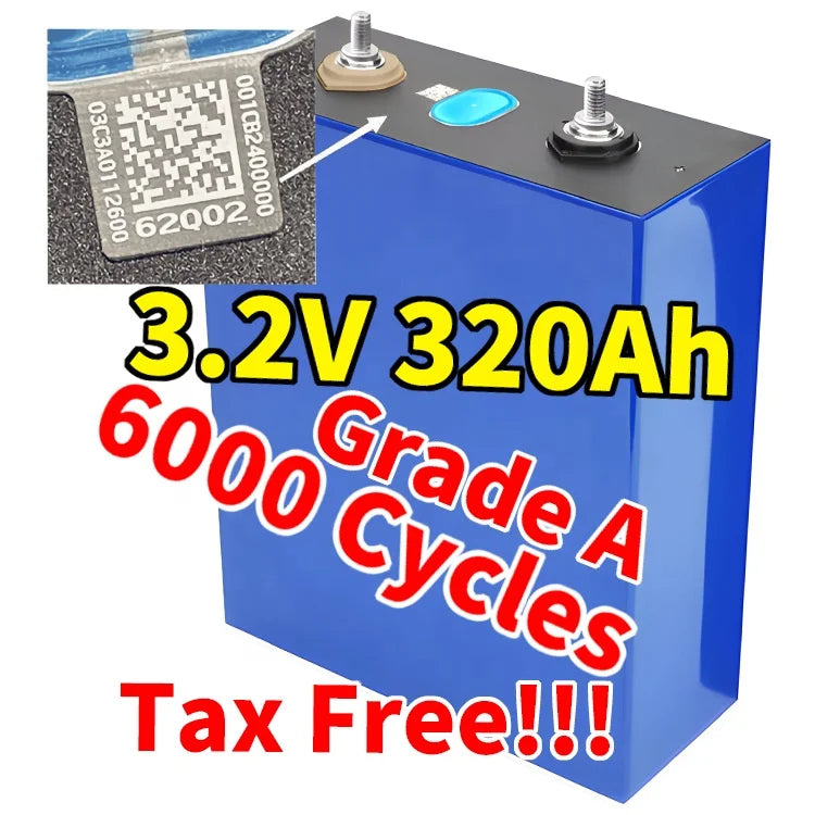 Baisiyu Supply Prismatic Grade-A Lithium Ion 320Ah Lifepo4 Battery 3.2V 8000 Cycles 5-Year Warranty Solar Energy Storage