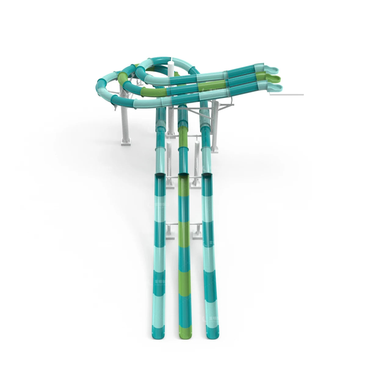 3 Spirals Tube Amusement Park Fiberglass Slide for Water Playground