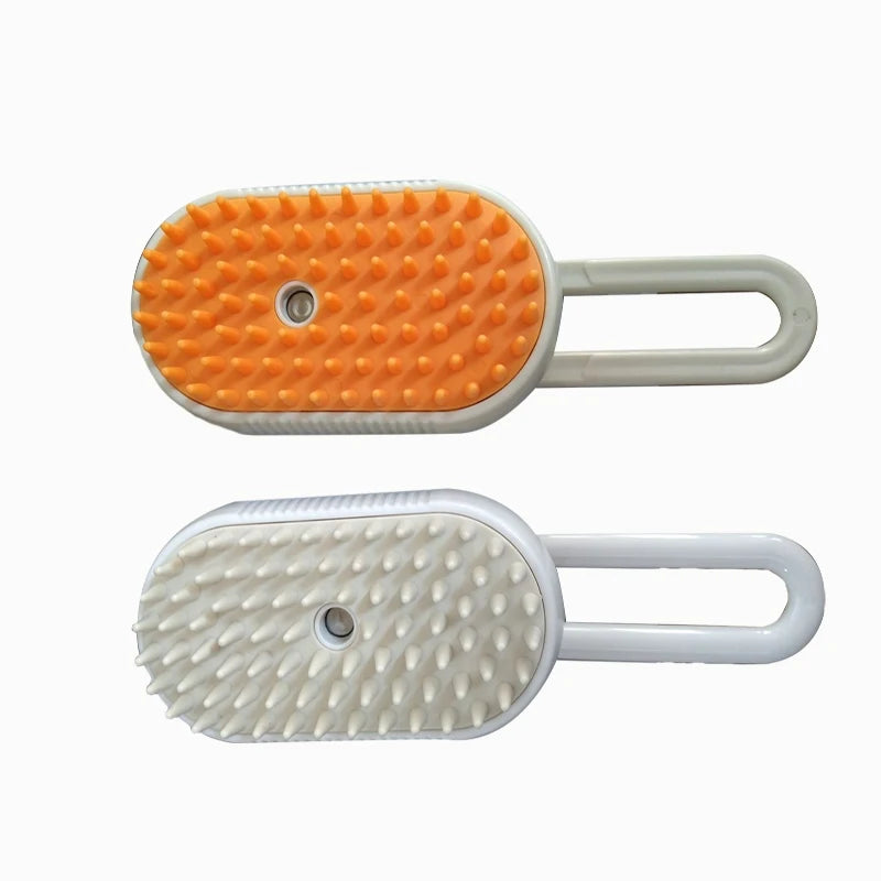 New Design  3 in 1 Self-cleaning USB Charging Pet Steam Brush for Cats and Dogs