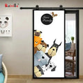Nordic Simple Modern Design Solid Wood Composite Barn Door Indoor Push Pull Sliding Door Paint-Free for Kitchen Application