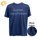 Unisex Sports Short Sleeve T-Shirt Lightweight Quick Dry Breathable Polyester Spandex Mesh Navy Color Summer Cooling Running