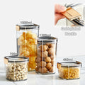 Airtight Transparent Plastic Food Storage Kitchen Storage Containers Fridge Organiser Airtight Set with Gold-Plated Buckle