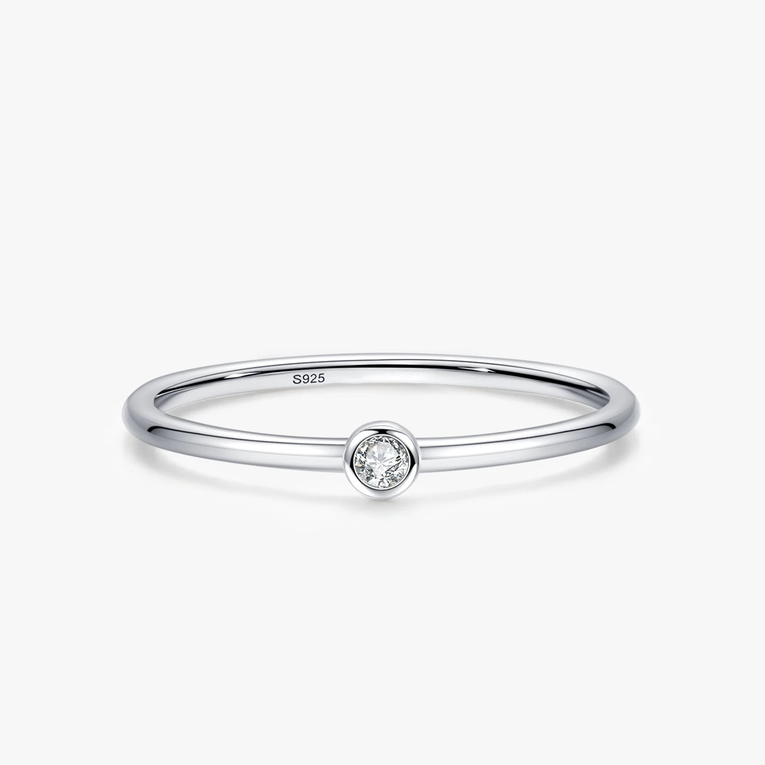 Ailmay Authentic 925 Sterling Silver Minimalist Fashion Shiny Clean Zircon Women's Low Allergy Wedding Jewelry