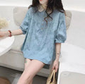 Clearance Sales Custom Design Korean Fashion Women Summer Loose Short Sleeve Shirts Blouse
