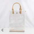 Fancy Luxury Paper PVC Gift Bags With Genuine Leather Bag Handle  for Shopping Bag