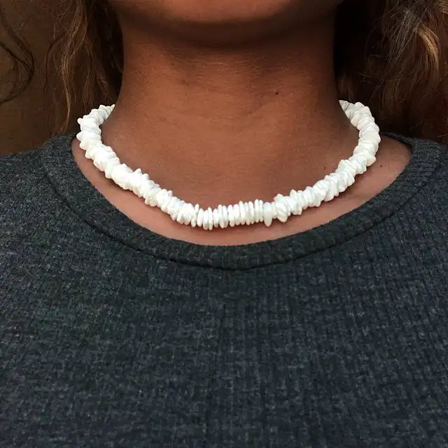 Bohemian Summer Beach Statement Jewelry Chips Shell Necklace Irregular Chips Seashell Choker Necklace