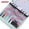 Hongbo Best Selling 4-Color Waterproof Matte A6 Checkered Dashboard for Budget Binders As Loose-Leaf Insert for Organizer Gift