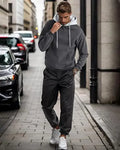 Mens Hoodies Pullover Color Block Fleece Long Sleeve Sweatshirt Tops With Pocket Clothing Manufacturers Custom
