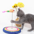 Hot Sale Cartoon Style Cat Feather Mouse Sisal Spring Disc Scratch Board Promotional Cat Toy From Manufacturer