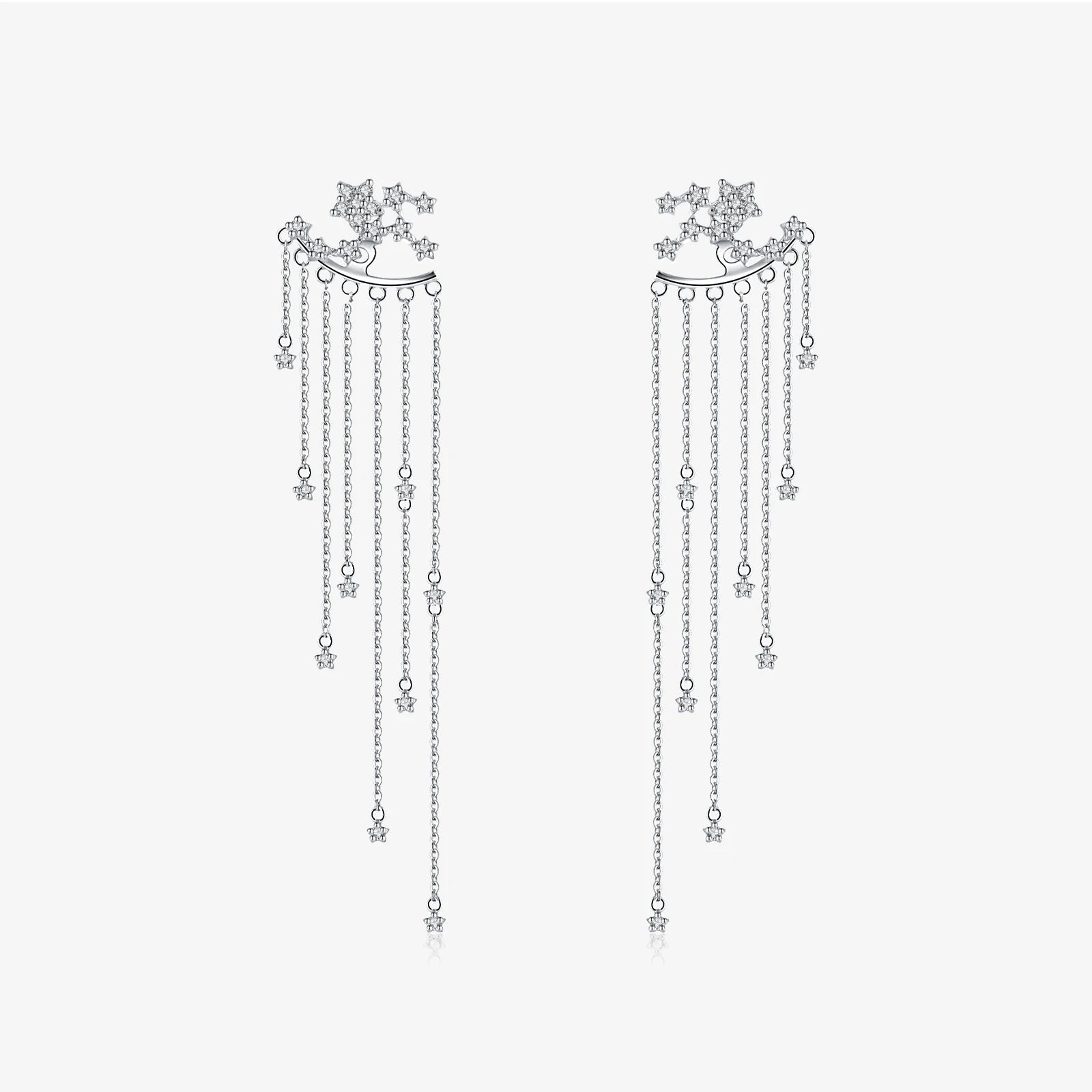 FUAMAY Fashion Jewelry Ladies 925 Silver Earrings Aretes High Quality Designer Party Tassel Earrings With Zircon