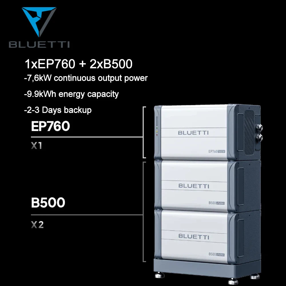 Bluetti On/Off Grid Solar System Kits 5kw/7kw/10kw with Energy Storage Battery & Inverter Home Hybrid China Electrical Supplier