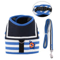 Personality Cute Pet Dogs Clothes With Leash Navy Uniform T Shirt Small Dog Harness Leash Set