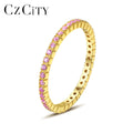 CZCITY 2026 Fashion Rings Zircon Paving Setting Ring for Women Jewelry Wholesale Full Tiny CZ Band