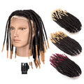BLT Afro Dreadlocks Toupee Locs Base Unit Black Men 100% Remy Brazilian Handmade 120% Density 8x10inch Transparent Lace Kinky