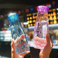 2022 Factory New Product Wholesale Cheap Price Creative Rhombus Bling Colorful Glass Water Bottles