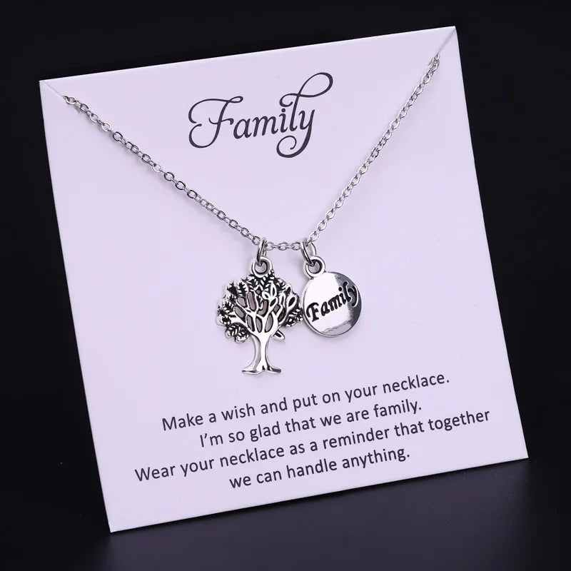 Tree of Life Grandma Grandpa Uncle Aunt Mother's Day Father's Day Mom Dad Sister Brother Son Mother Daughter Family Necklace