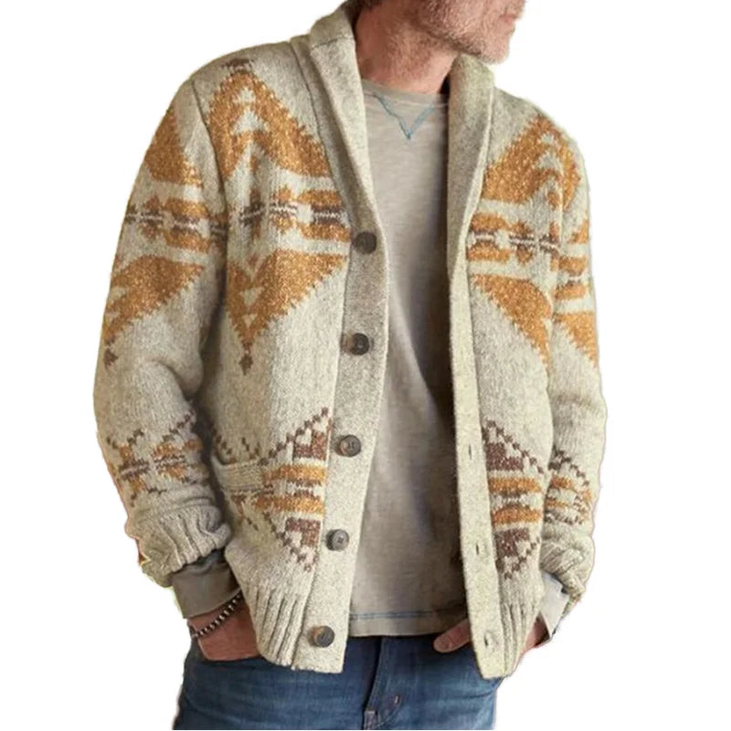 2025 New Designer Men's Long-Sleeved Jacquard Knit Coat Winter Cardigan Sweater Button Autumn ODM Plus Size Letter Pattern Print