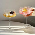 250ml Unique Design Crystal Hand Blown Long Stem Clear Wedding Party Coupe Margaret Glass Champagne Flute