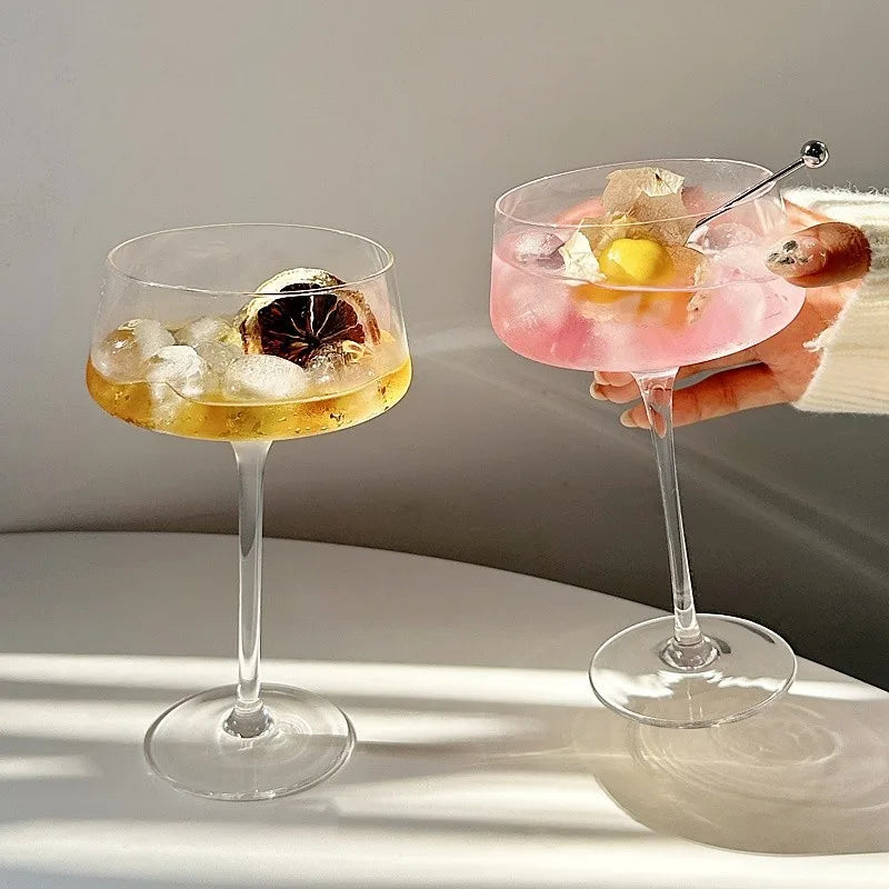 250ml Unique Design Crystal Hand Blown Long Stem Clear Wedding Party Coupe Margaret Glass Champagne Flute