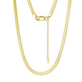 RINNTIN SC81 925 Sterling Silver Italian 3mm Flexible Flat Herringbone Chain Necklace for Women Men Choker Necklace Jewelry