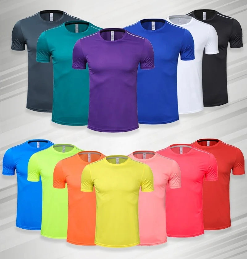 Men Short Sleeve Sports T Shirt Moisture Wicking Unisex Performance Gym Fitness Running Shirts