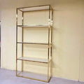 Modern Convertible Gold Metal Shoe Rack with Multi-layer Dust-proof Design for Home Furniture and Commercial Use