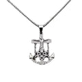 Factory Direct Sale Custom Anchor Pendant Stainless Steel Cross Jesus Rhinestone Necklace for Men