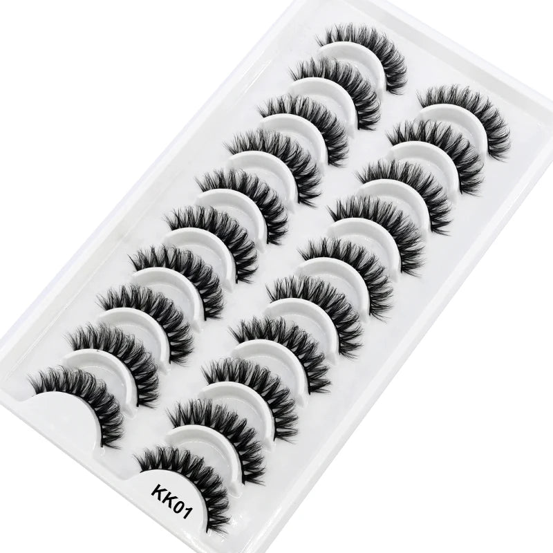 Wholesale Vendor Real 3d Mink Lashes Tray 25mm Natural Wispy for 5d Faux Mink Strip Eyelashes Luxury 25-30 Wears 10 Pairs