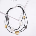TongLing European Vintage Layered Textured String Necklace Women Necklace Stylish Choker Necklace for Daily Life