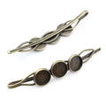 10pcs/lot 10mm High Quality Three  Cameo Bronze Plated Copper Material Hairpin Hair Clips Blank Base Setting Cabochon Cameo