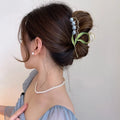 Fine Women Shark Hair Claw Large Metal Flower Back Head Ponytail Hair Grab Clip Fashion Hair Decoration Convallariae