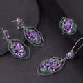 W0435 Timely Production Factory Wholesale Manufacturer 925 Silver Custom Natural Amethyst Handmade Purple Stone Jewelry Sets