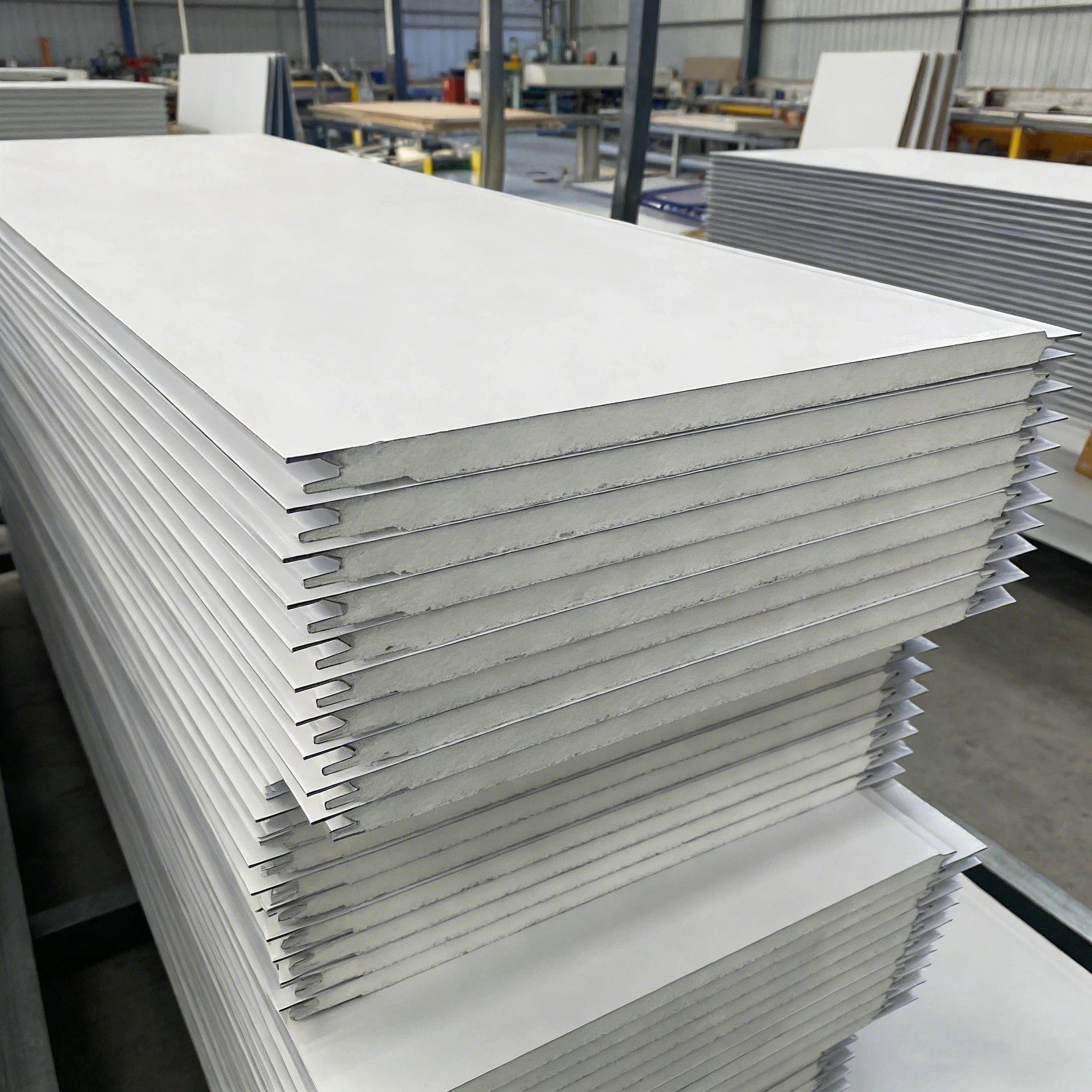 Environmental Building Materials Fireproof Soundproof Rockwool PU Insulated Sandwich Wall Panel Board