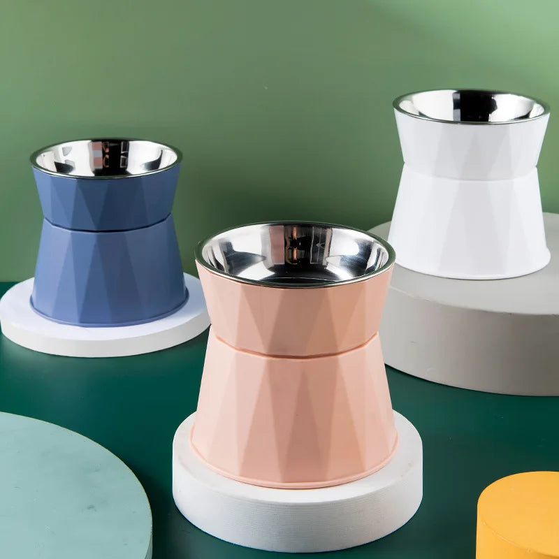 Stainless Steel Unbreakable Elevated Anti slip Cat Food Bowl