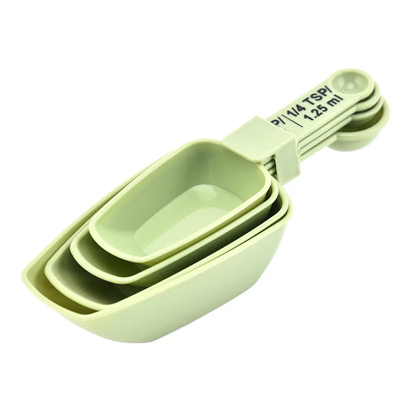 Double-ended Silicone Spatula 4-piece Measuring Spoon Set 4-piece Ice & Baking Spatula Multifunctional Eco-Friendly
