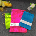 Colorful Printing 3 Sides Seal Aluminum Foil Zipper Packaging Bag With Clear Window