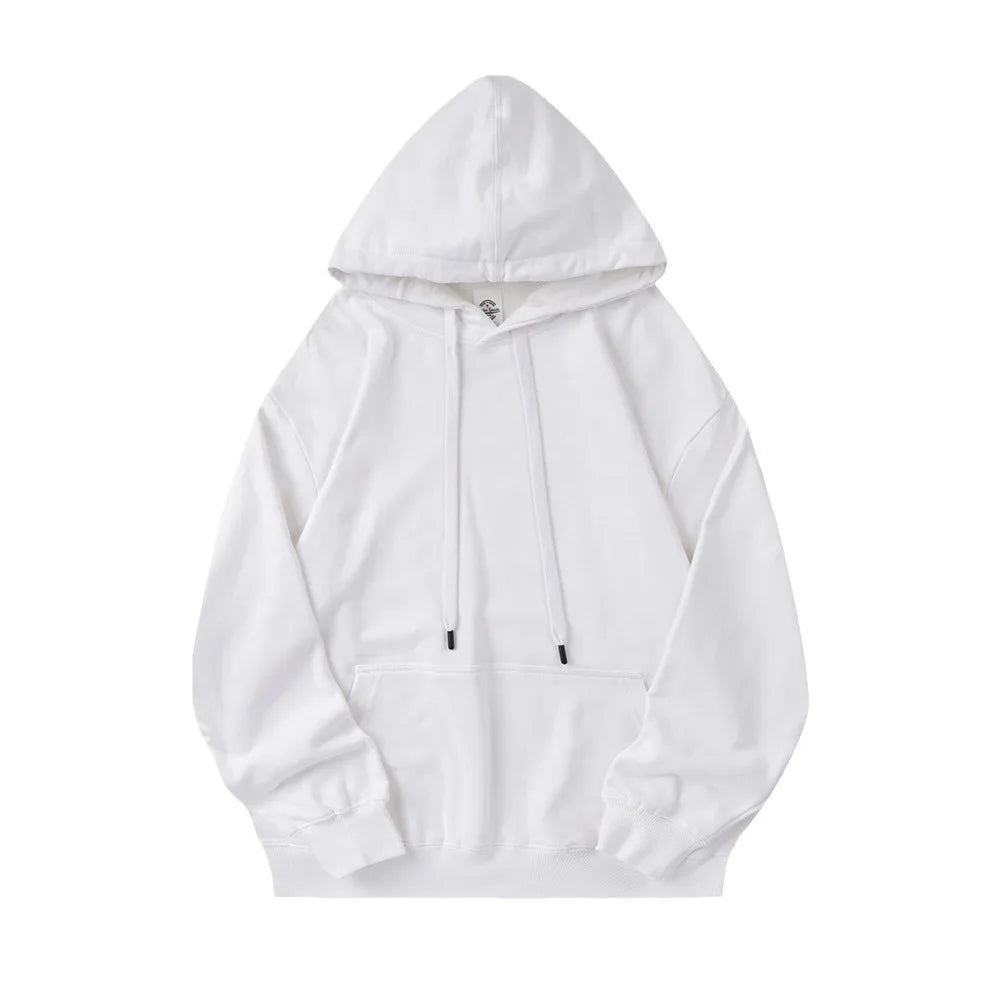 Custom Logo 350g Heavy Cotton Coiled Sweatshirt 100% Cotton Hooded Coat Jacket Zipper Loose Casual Style for Men Digital Autumn