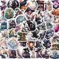 50 Pcs Realistic Dark Wind Witch PVC Waterproof Stickers for Helmet Laptop Skateboard Suitcase Refrigerator and Books