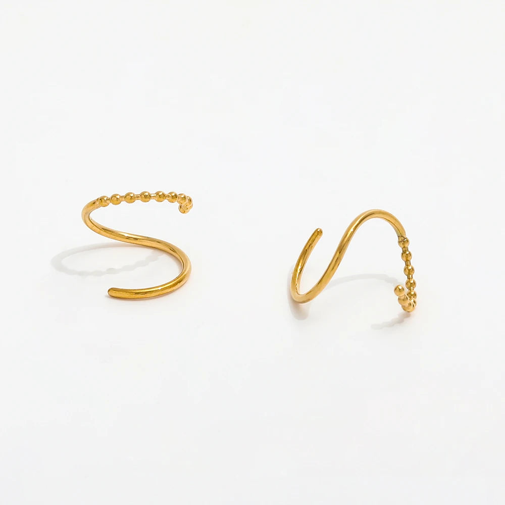 JOOLIM Jewelry PVD 18K Gold Plated Spiral Earring Stainless Steel Jewelry New Trendy Jewelry