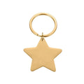 Stainless Steel Blank Five-pointed Star Keychain Custom Logo Promotional Mirror Surface Smooth Metal Keyring