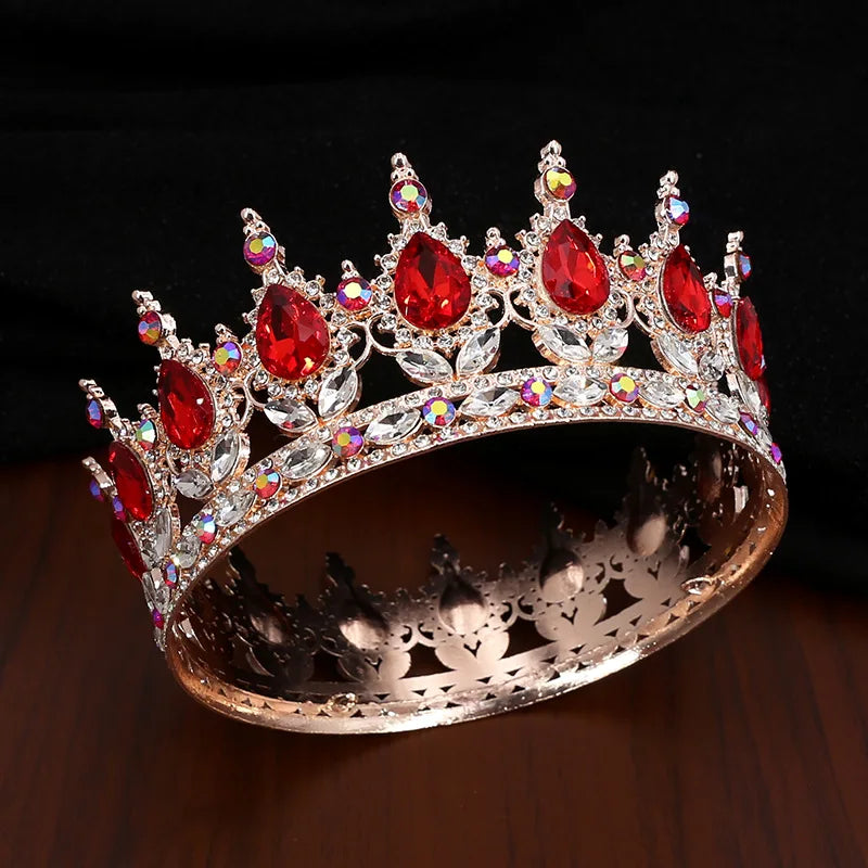Vintage Baroque Queen King Bridal Tiara Large Crown Women's Tiara Prom Bride Wedding Tiara and Crown