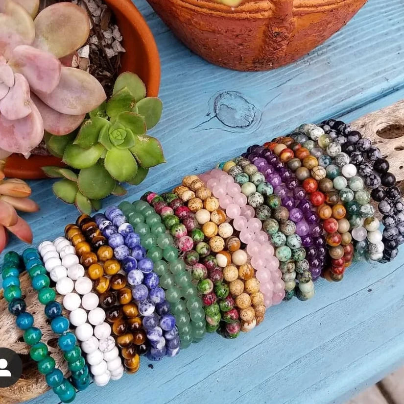 Natural Gemstone Healing Bracelet Spiritual Protection Balance Meditation Grounding Bracelet