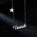 Personalized Star Name Necklace Stainless Steel Custom Jewelry Handmade Nameplate Pendant Necklace Women Men Christmas Gifts