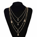 Alphabet Letter Women Necklaces Korean Multilayer Rhinestones Star Punk Chains Necklaces Jewelry