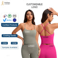 Under Lulu Custom European American Breathable Yoga Tank Top Women's Tight Fit Thin Shoulder Strap Cross-back Fitness Clothing