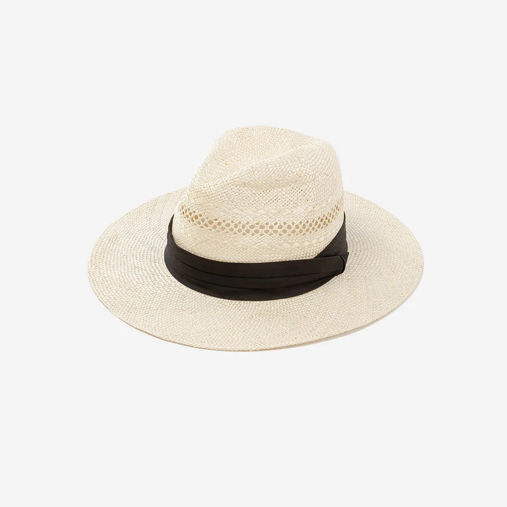 Spring Summer Fashion Trends New Arrival Hand Weave Hollow Out Design Light Weight White Panama Hat  Sisal Straw Fedora Hat