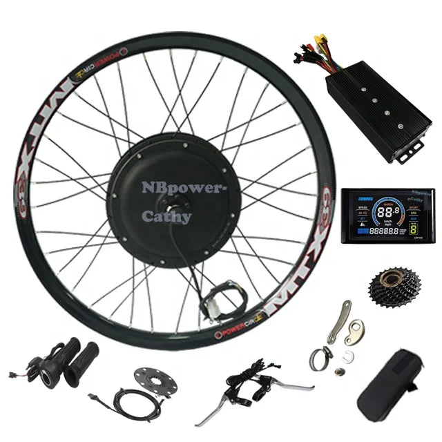 MTX Electric E-bike Conversion Kit 2000w 52v Ebike Conversion Kit Brushless Rear Hub Motor 40A Controller SW900 Color Display