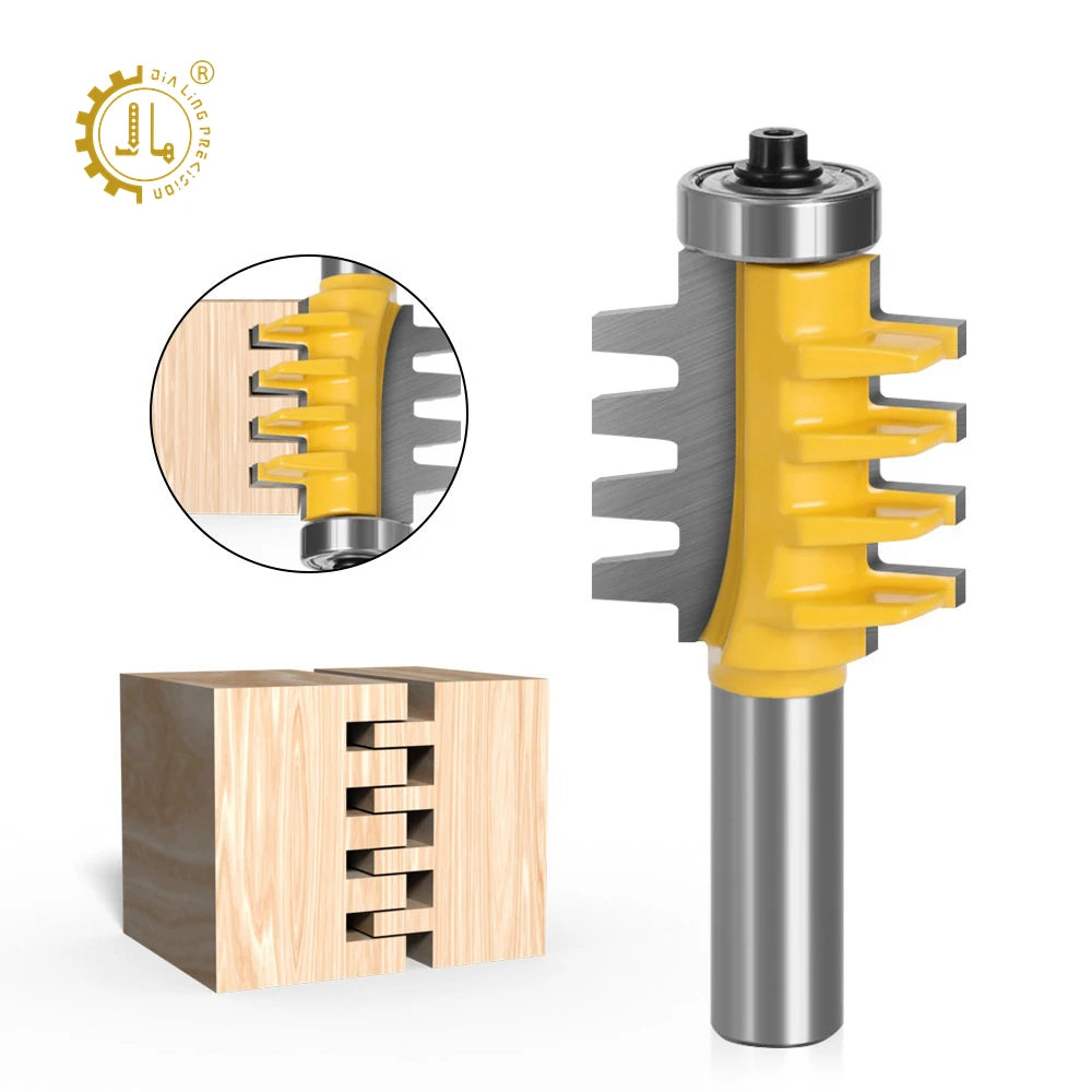 Bearing Finger Joint Router Bits Carbide Joinery Wood Milling Cutter 1/2 Inch Shank Reversible Finger Glue Joint Router Bit