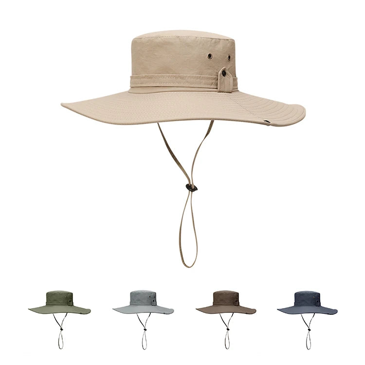 GJ XMZ77 Fashionable Bucket Hats Sun Protection Waterproof Fabric Outdoor Sports Waterproof Bucket Hats for Unisex