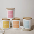 Home Decoration Gift Set Custom logo and Packaging Luxury Oil Fragrance Scented Soy Wax Candles with Wood Lid